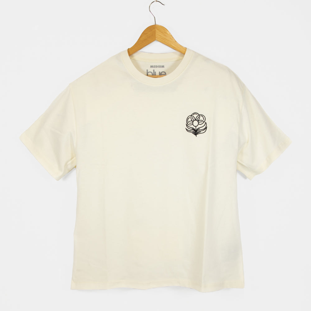 Blue Flowers Pollinator Antique White T-Shirt
