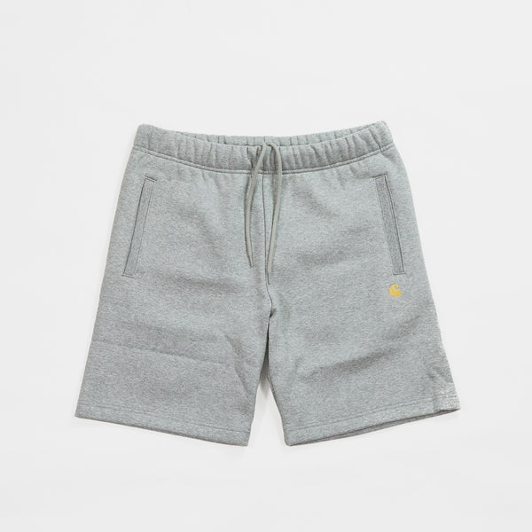 Carhartt WIP - Chase Sweat Shorts - Heather Grey / Gold