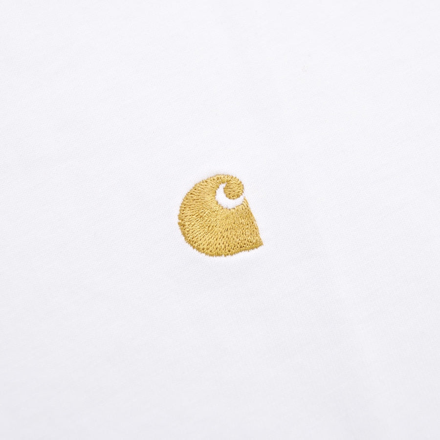 Carhartt WIP White Chase T-Shirt Embroidery