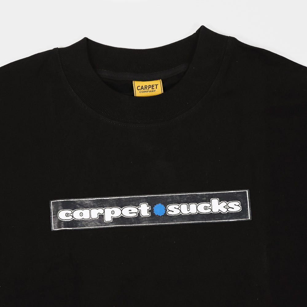 Carpet Comapny Carpet Sucks Black Longsleeve T-Shirt Front Print