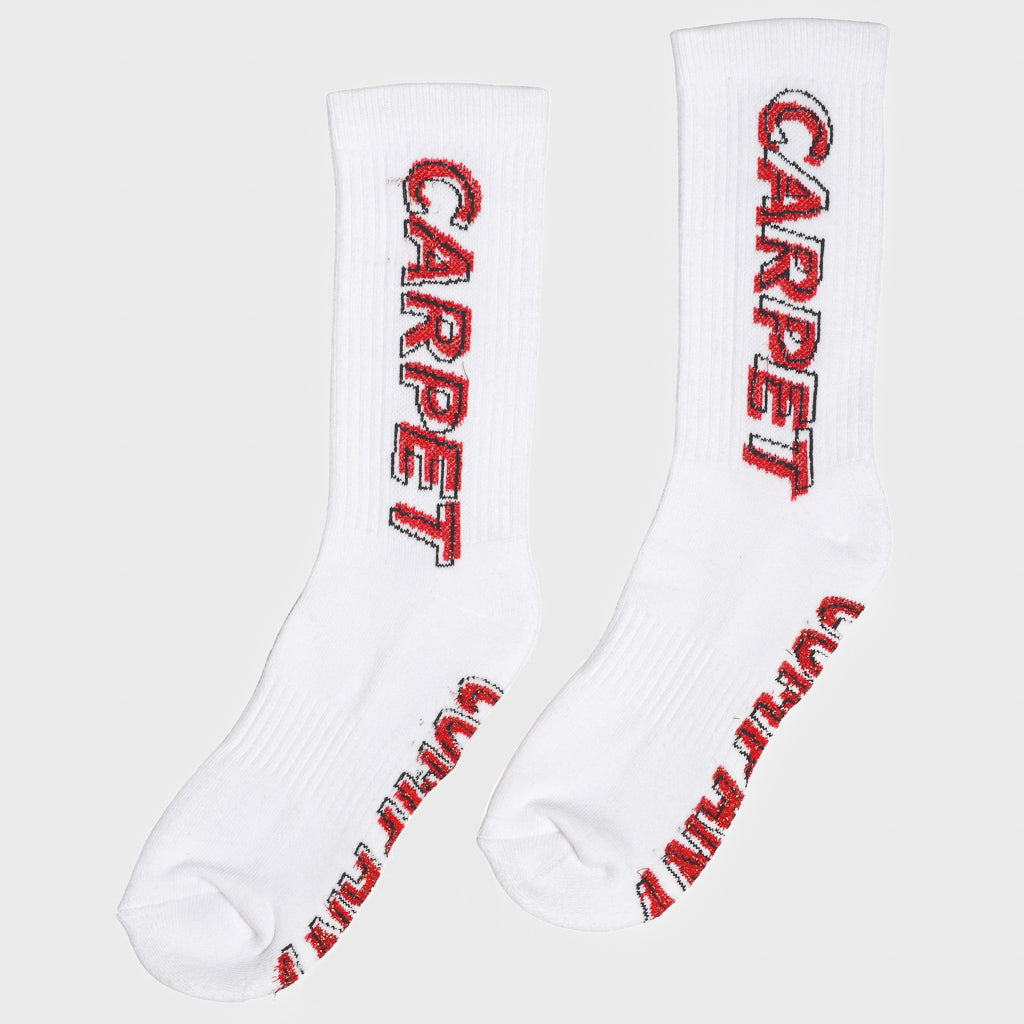 Carpet Company White Red Misprint Socks