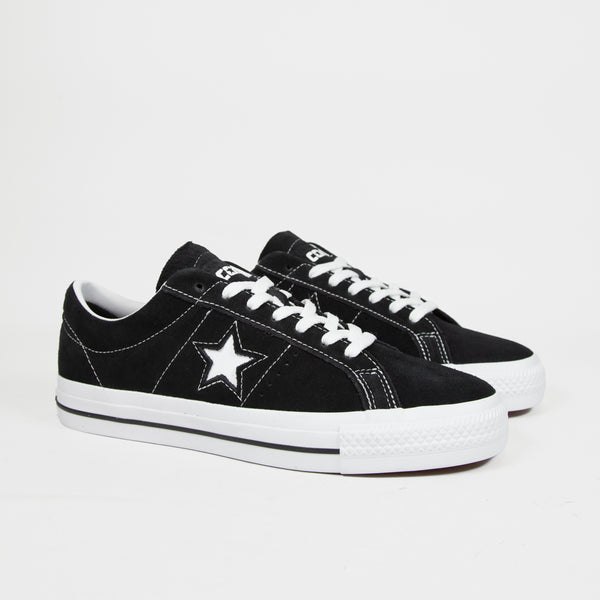 Converse Cons - One Star Pro OX Shoes - Black / White / White