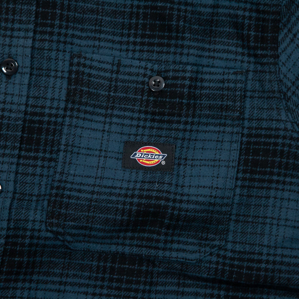 Dickies Air Force Blue Evansville Flannel Shirt Pocket