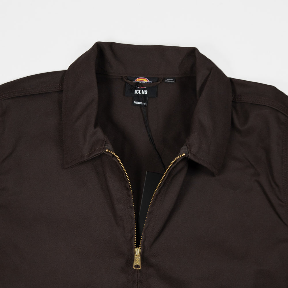 Dickies Dark Brown Unlined Eisenhower Jacket Collar