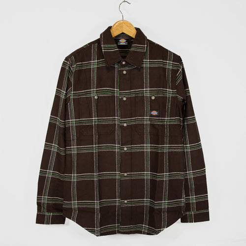 Dickies - Warrenton Flannel Longsleeve Shirt - Dark Brown