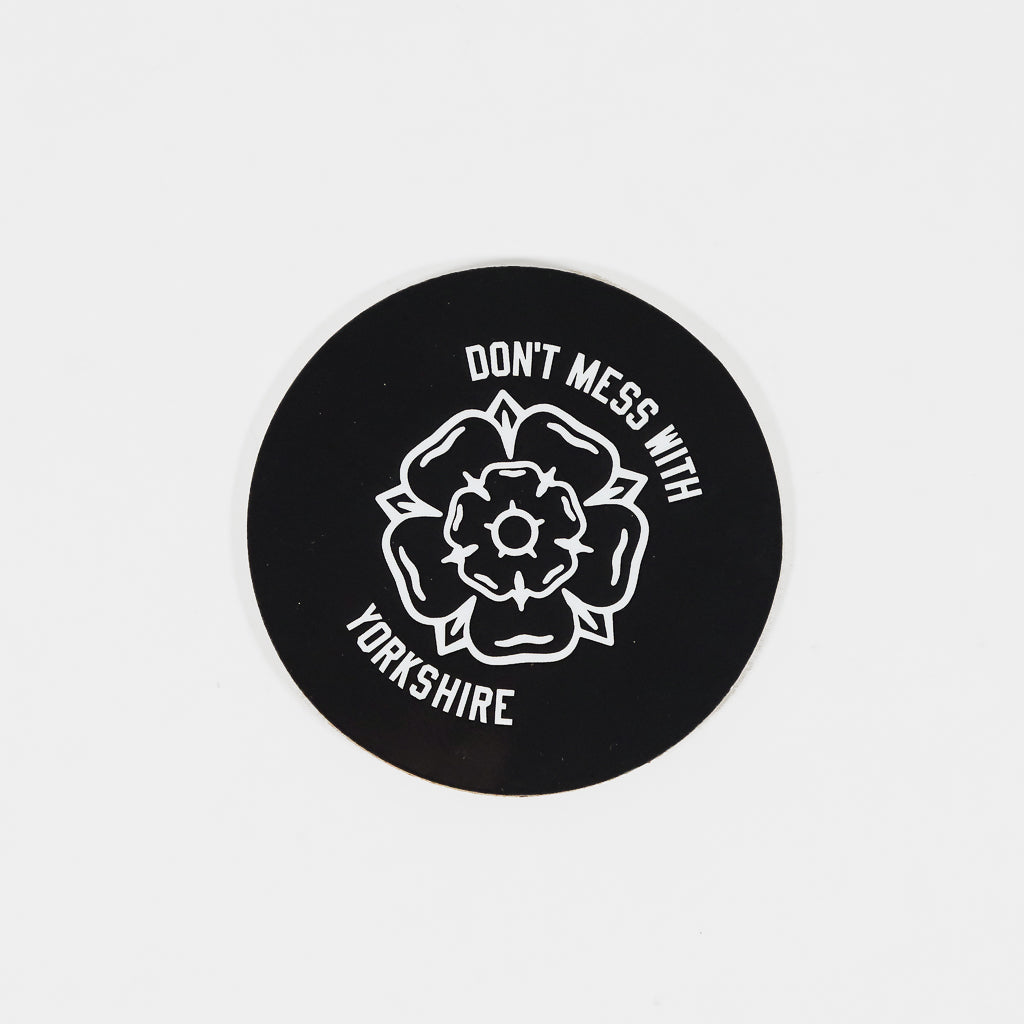 Don't Mess With Yorkshire Classic Rose Black Coaster