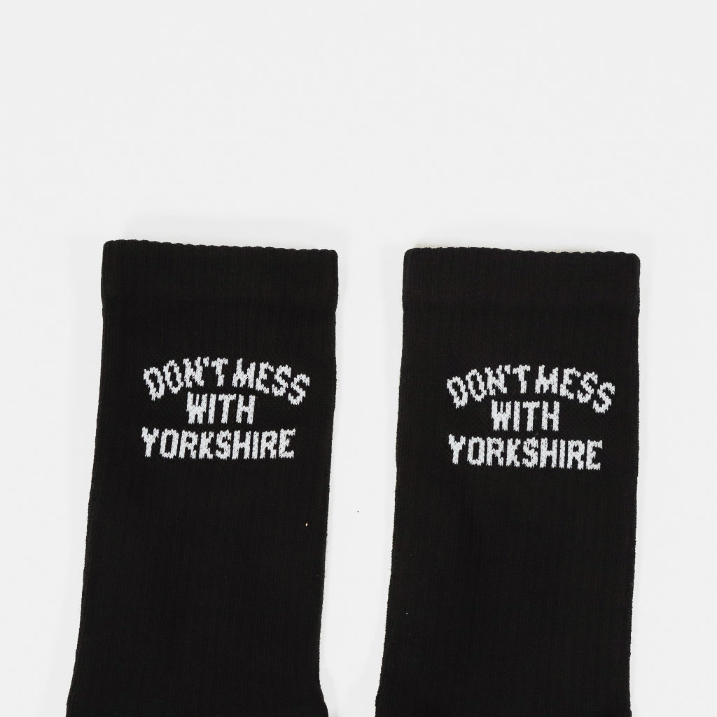 Don't Mess With Yorkshire Classic Rose Black Socks