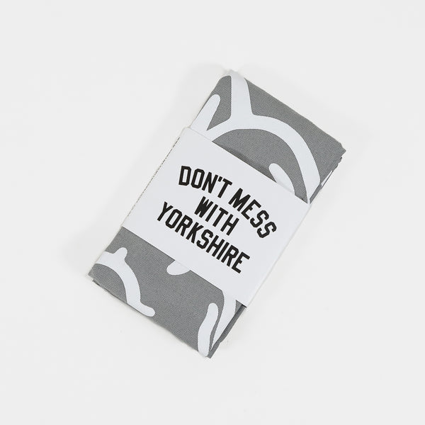 Don't Mess With Yorkshire - Classic Rose Tea Towel - Grey