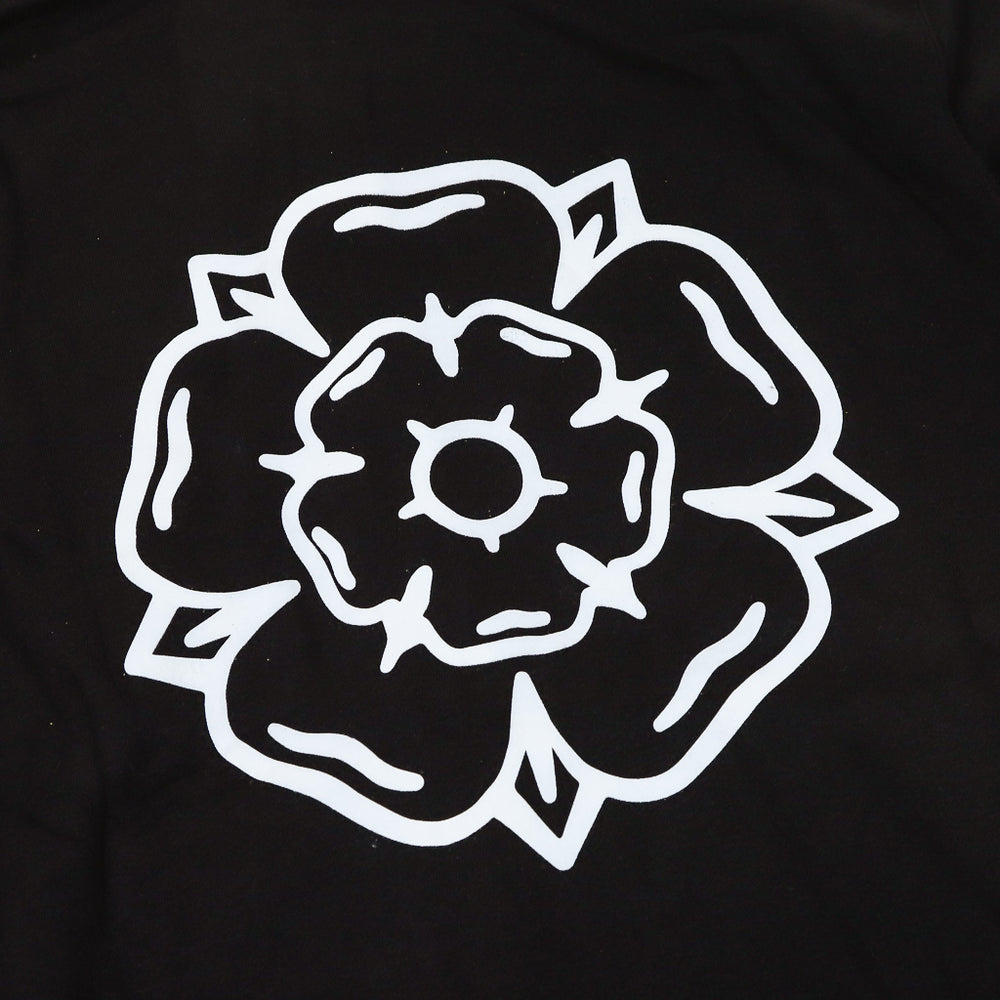 Don't Mess With Yorkshire Rose Black Zip Hooded Sweatshirt Back Print