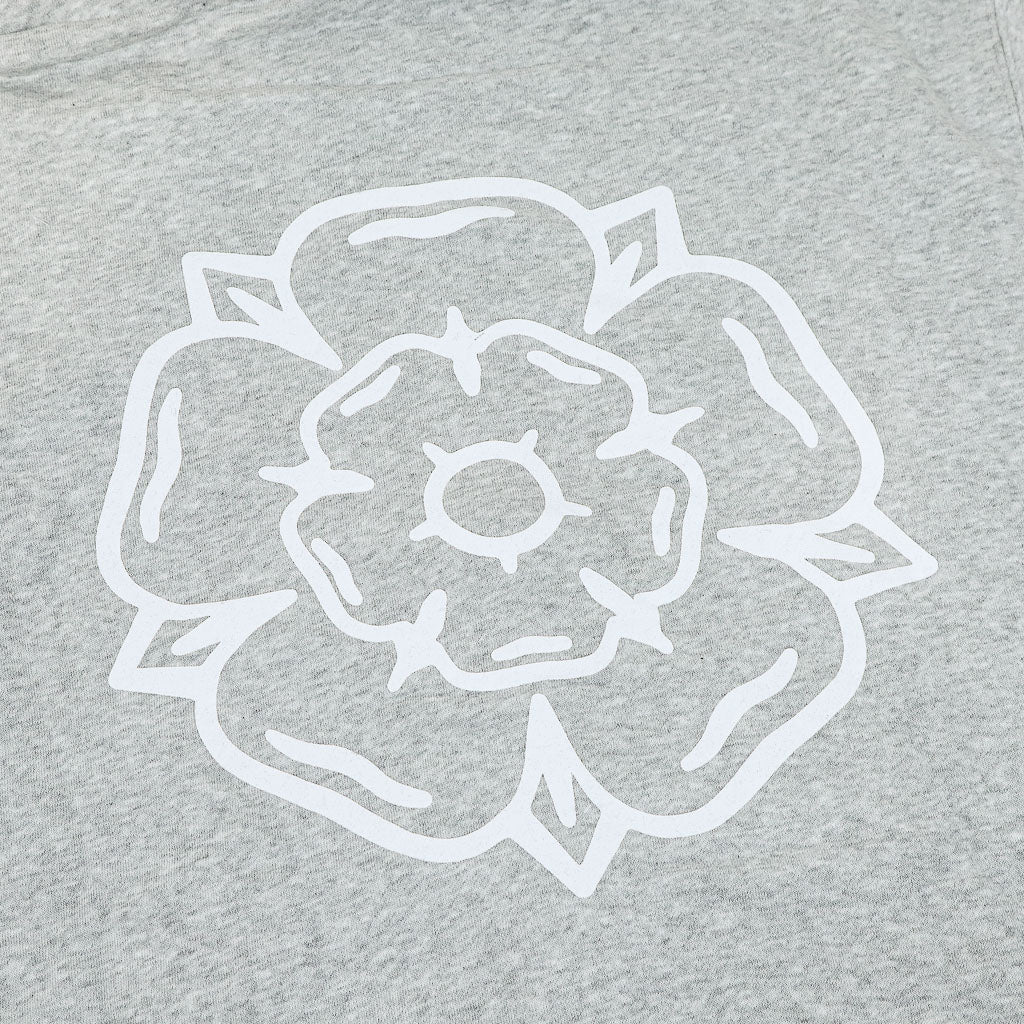Don't Mess With Yorkshire Rose Grey Zip Hooded Sweatshirt Back Print