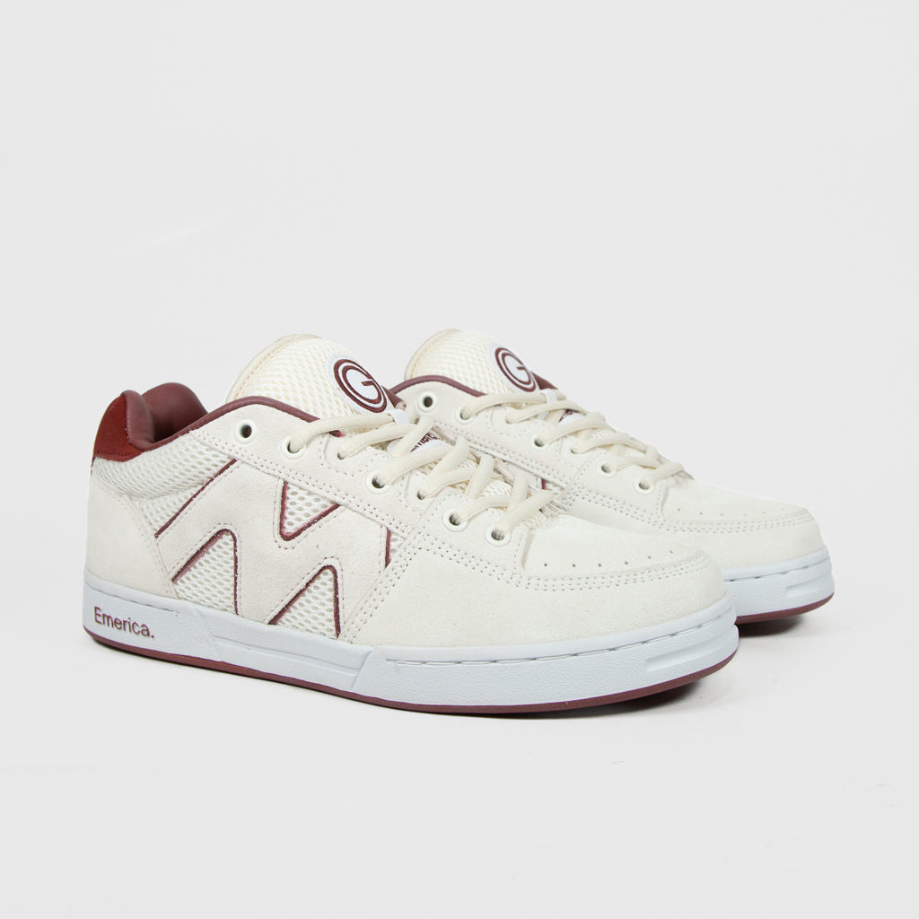 Emerica White And Burgundy OG-1 Skate Shop Day (SSD) Shoes