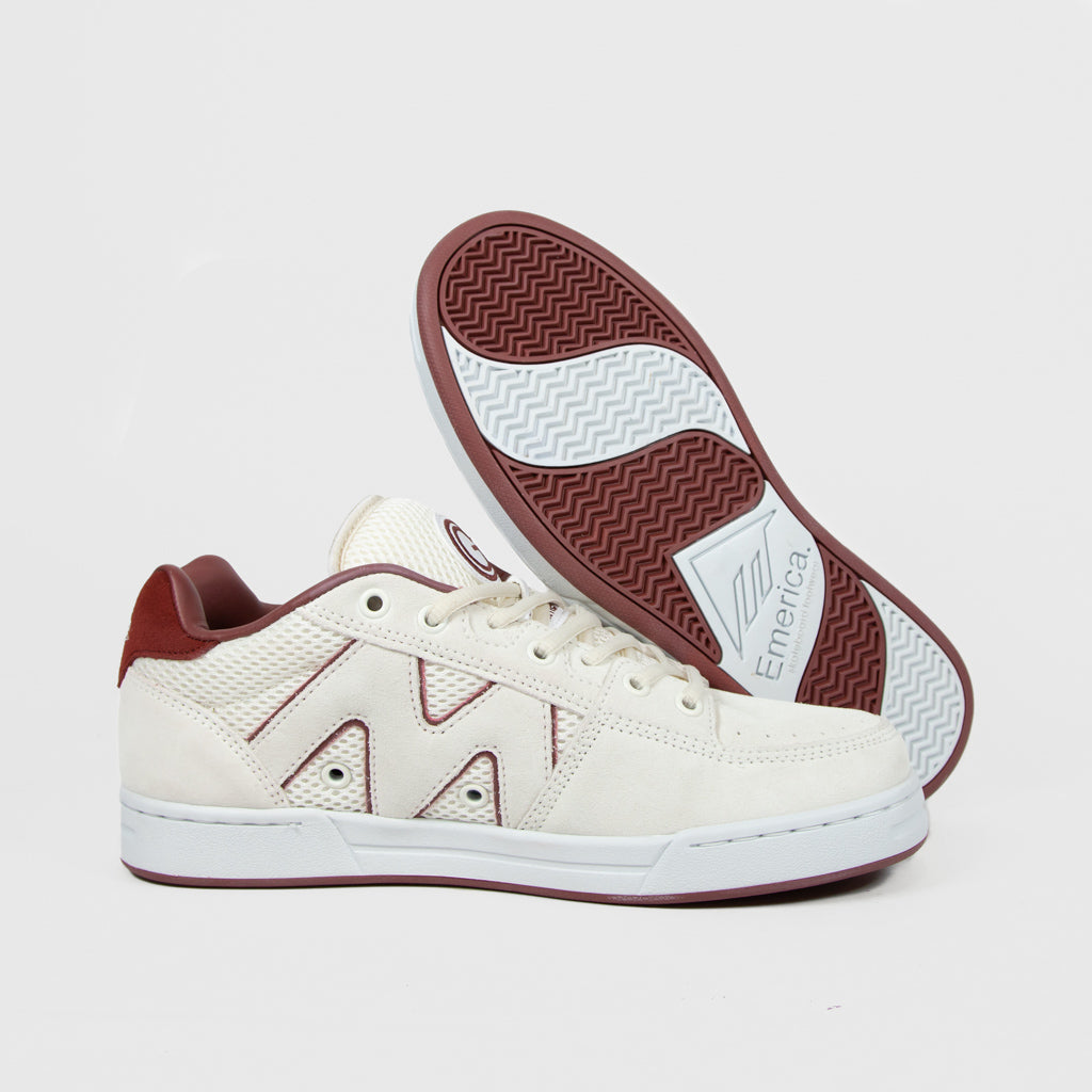 Emerica White And Burgundy OG-1 Skate Shop Day (SSD) Shoes