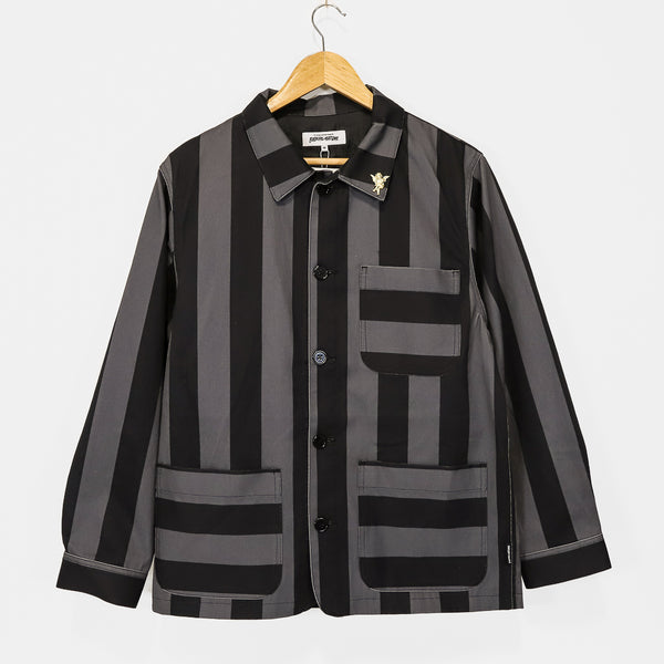 Fucking Awesome - Filigree Striped Chore Jacket - Black / Grey