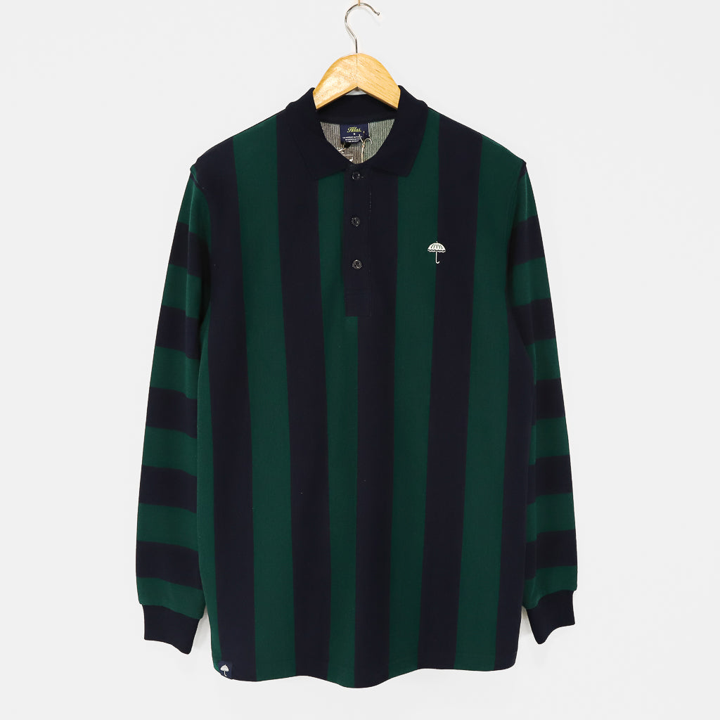 Helas Ray Navy And Green Longsleeve Polo Shirt