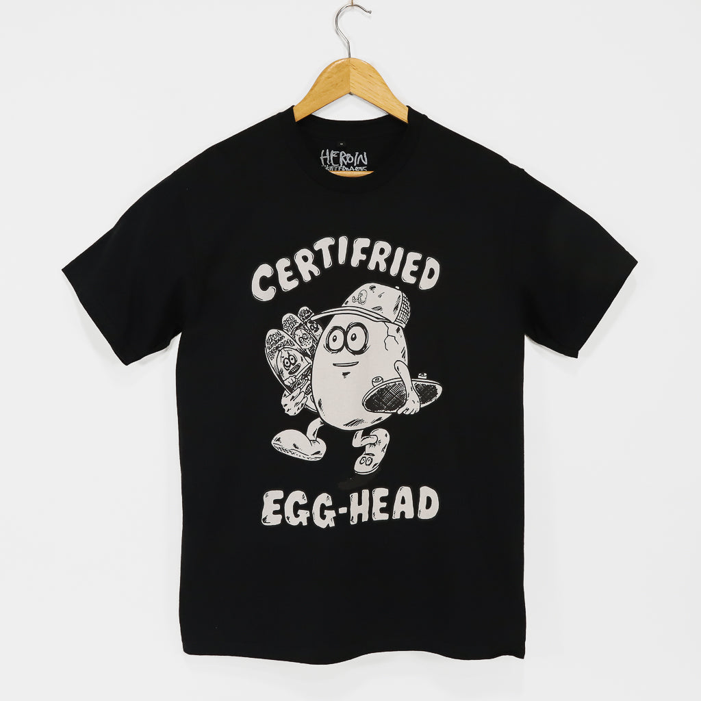 Heroin Skateboards Certified Egg Black T-Shirt