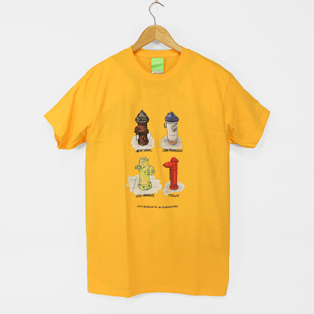 Huf All Cities Gold Yellow T-Shirt