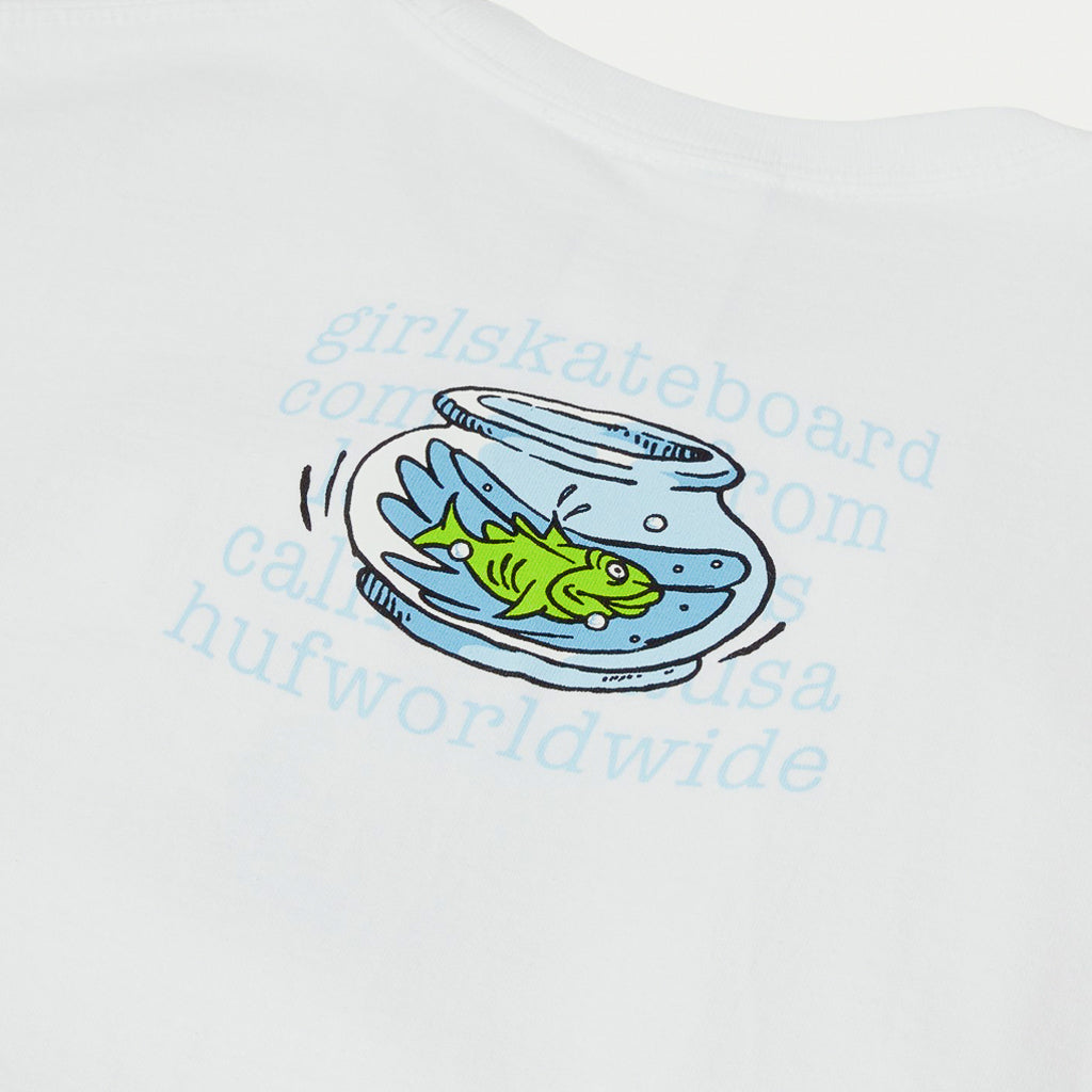 Huf Crailtap Fishbowl White T-Shirt Back Print