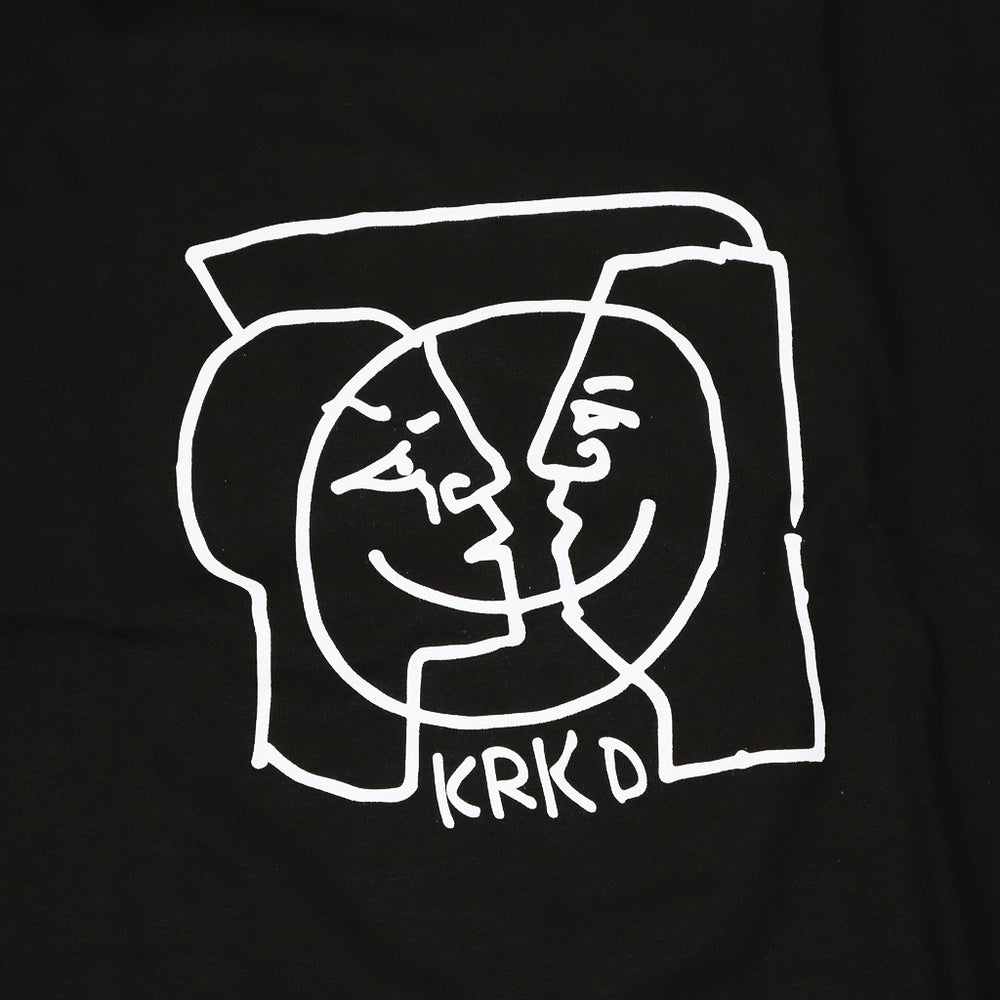 Krooked Skateboards Moonsmile Black Longsleeve T-Shirt Front Print
