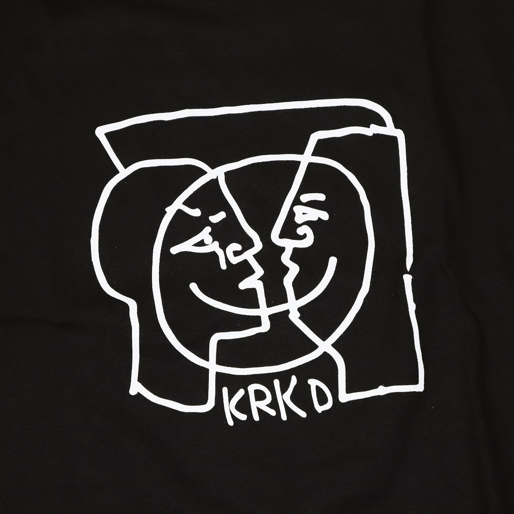 Krooked Skateboards Moonsmile Black Longsleeve T-Shirt Front Print