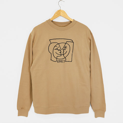 Krooked Skateboards - Moonsmile Pullover Crewneck Sweatshirt - Sand