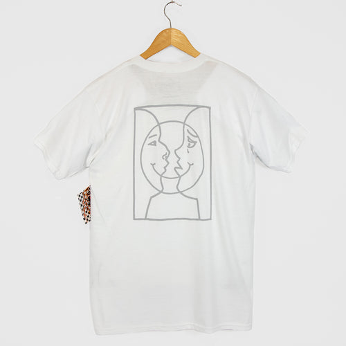 Krooked Skateboards - Moonsmile Raw T-Shirt - White / Grey