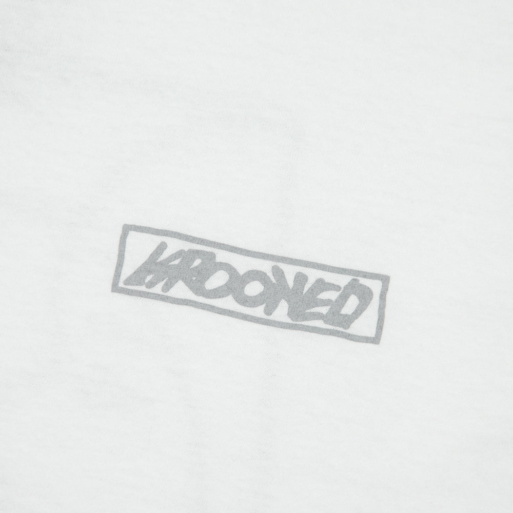 Krooked Skateboards Moonsmile Raw White T-Shirt Front Print