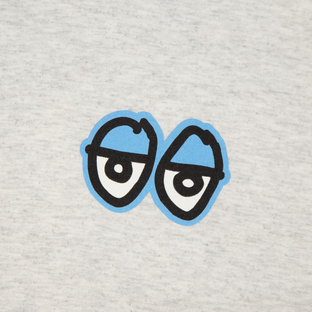 Krooked Skateboards Light Grey Strait Eyes T-Shirt Front Print
