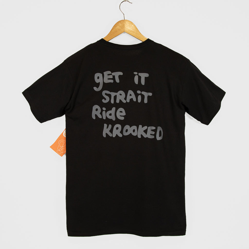 Krooked Skateboards Strait Eyes Black T-Shirt