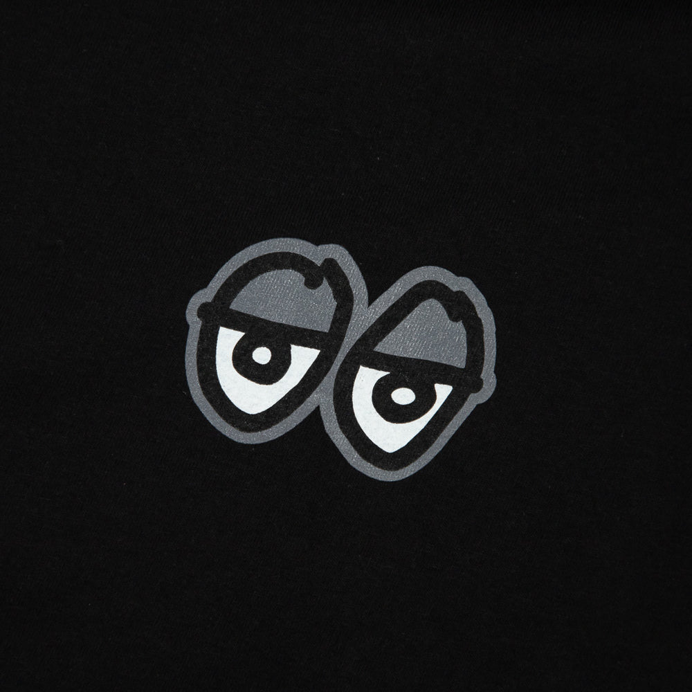 Krooked Skateboards Strait Eyes Black T-Shirt Front Print