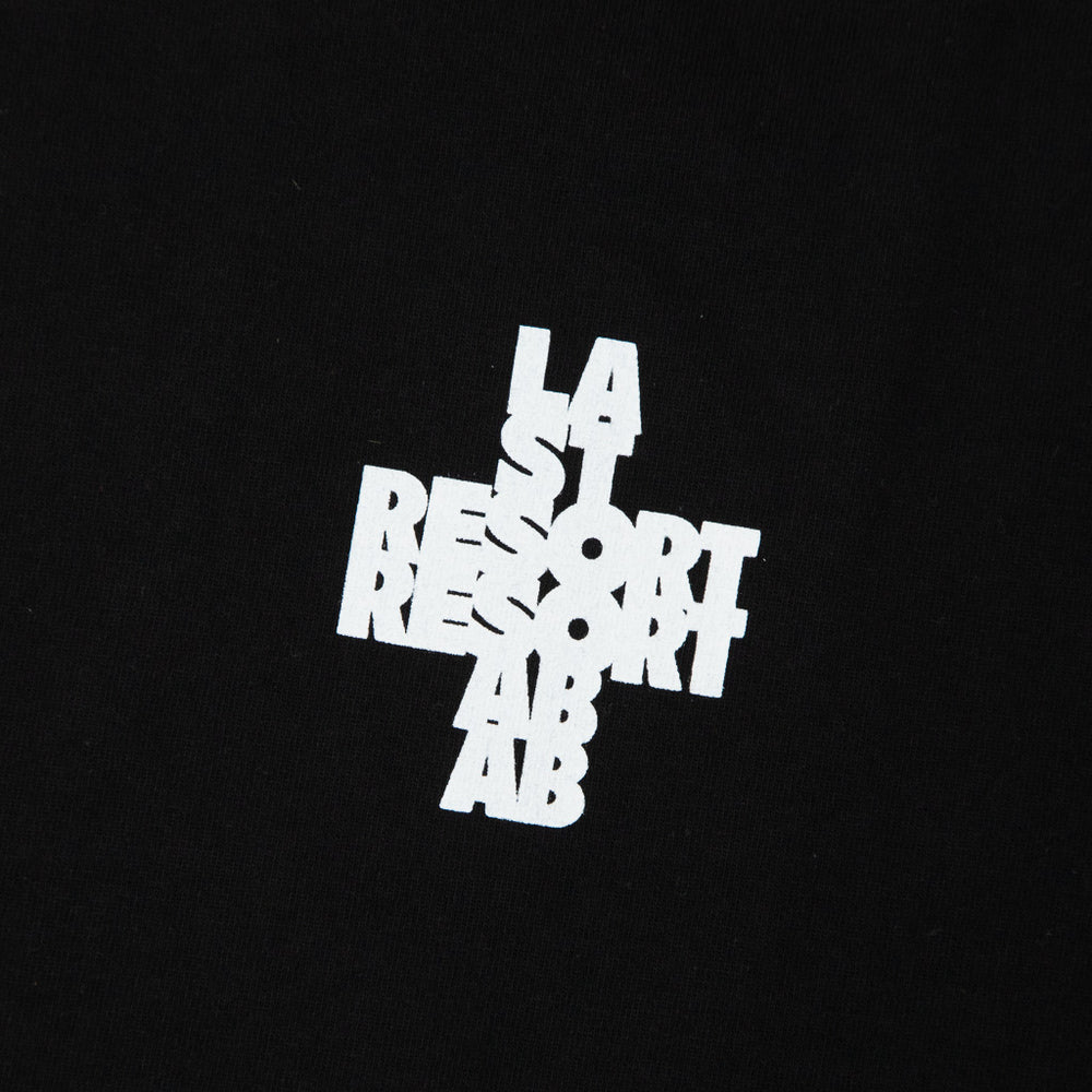 Last Resort AB Cross Black And White T-Shirt Front Print