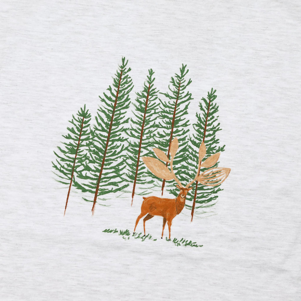 Magenta Skateboards Deer Ash Grey T-Shirt Front Print