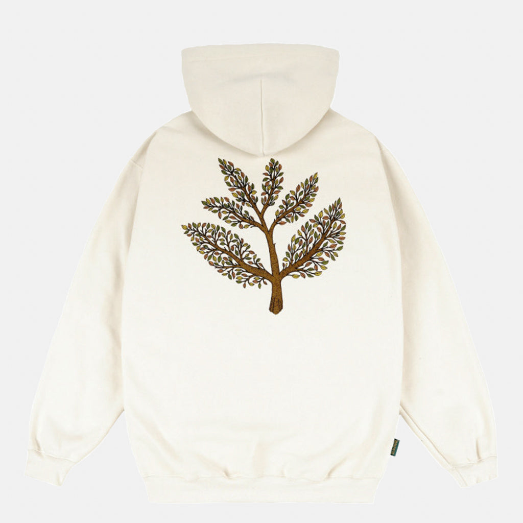 Magenta Skateboards Tree Plant Natural White Hooded Pullover Sweatshirt