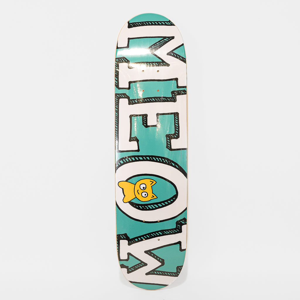 Meow Skateboards Teal Logo Skateboard Deck