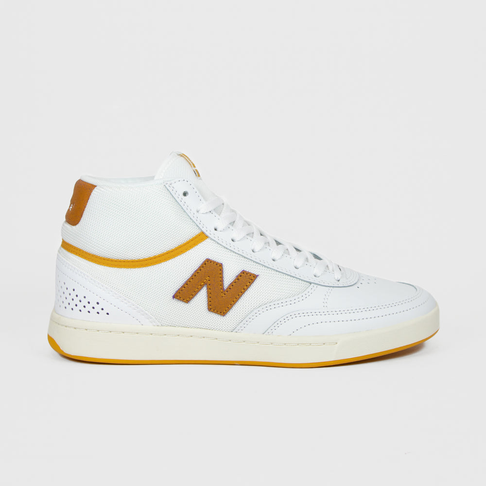New Balance Numeric White And Yellow 440 Hi Shoes