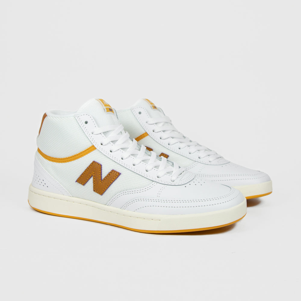 New Balance Numeric White And Yellow 440 Hi Shoes