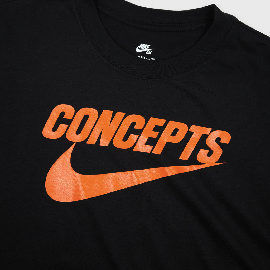 Nike SB Black And Orange Concepts T-Shirt Front Print