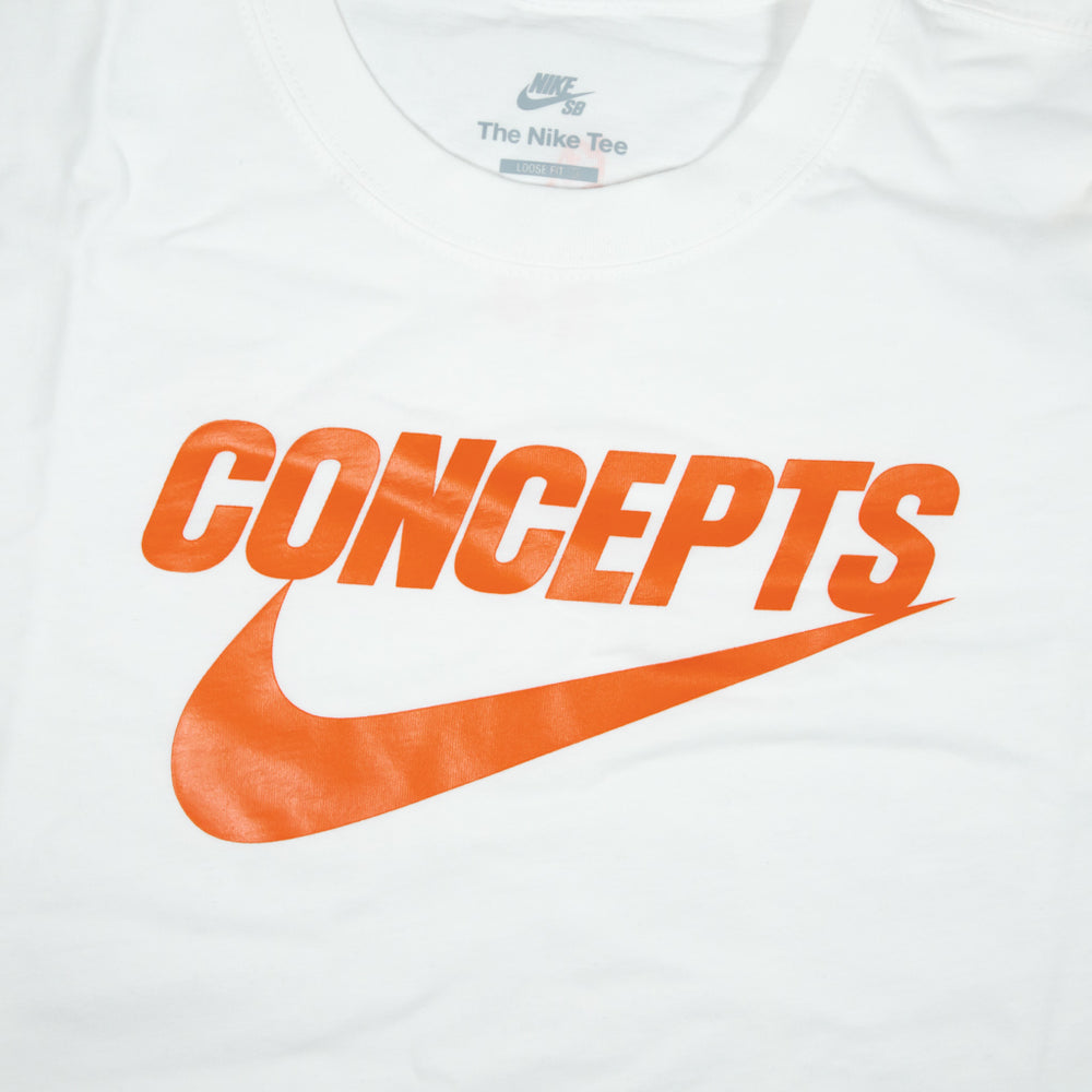 Nike SB White And Orange Concepts T-Shirt Front Print