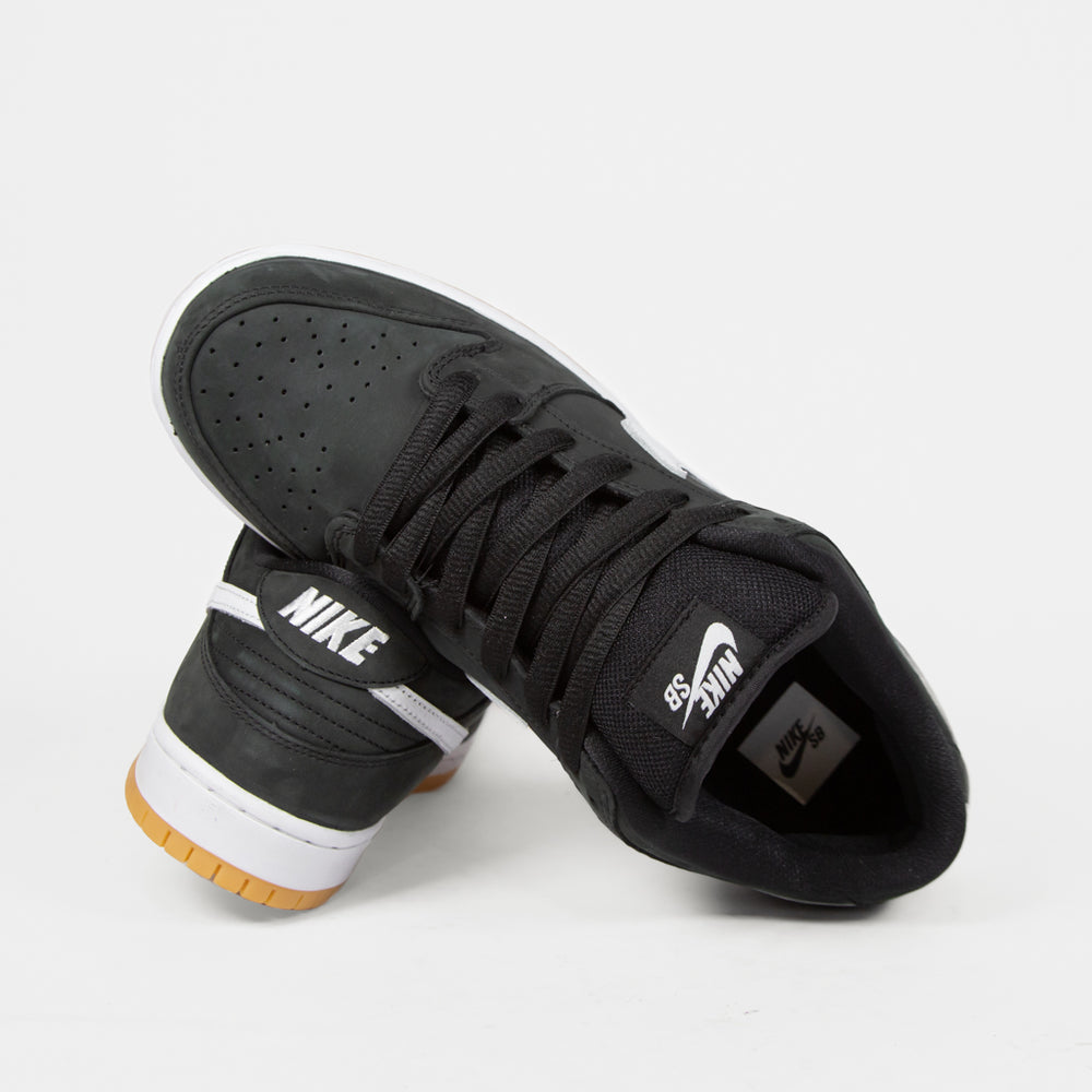 Nike SB Black And White Nubuck Dunk Low Pro Shoes