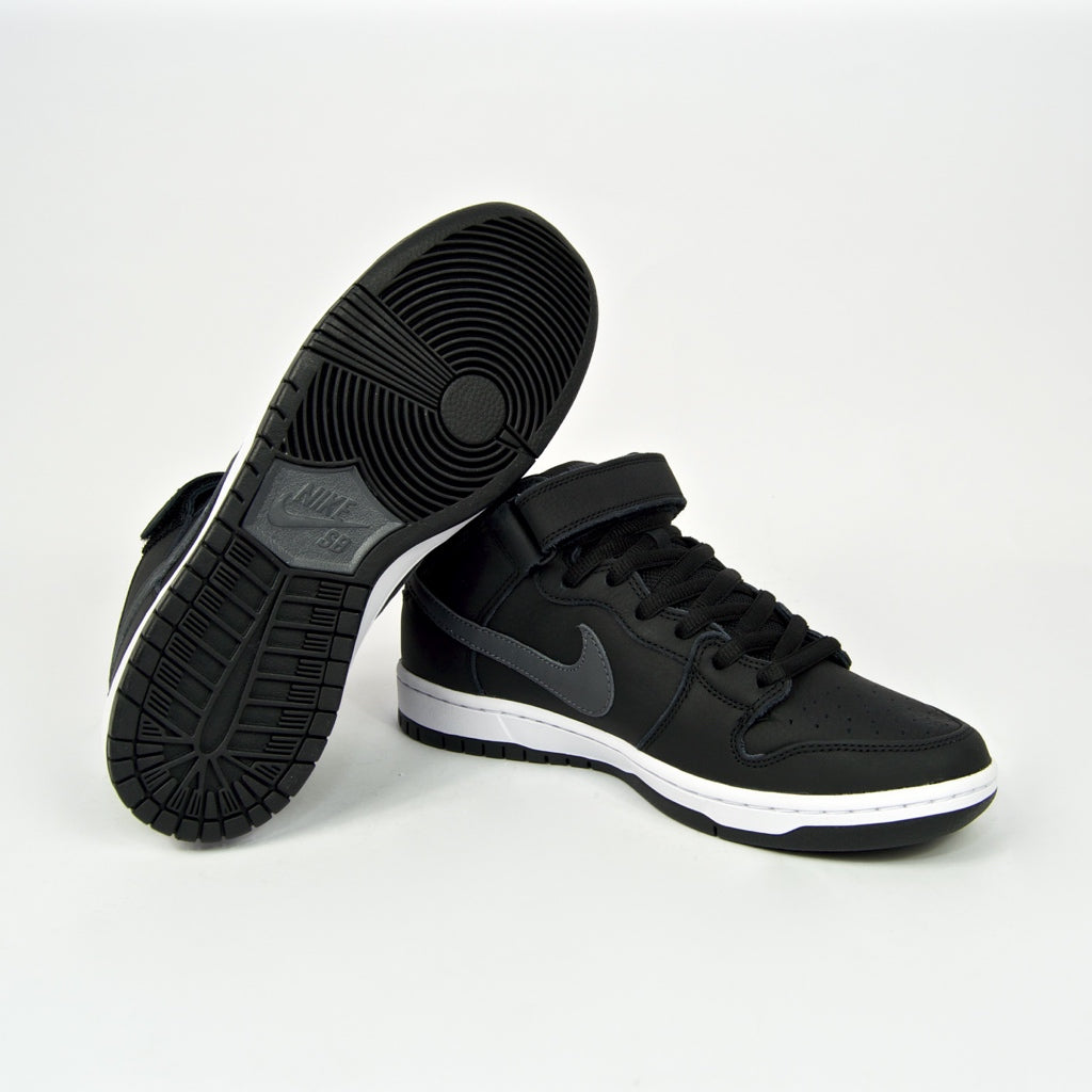 Black Dark Grey Nike SB Dunk Mid Orange Label ISO Shoes