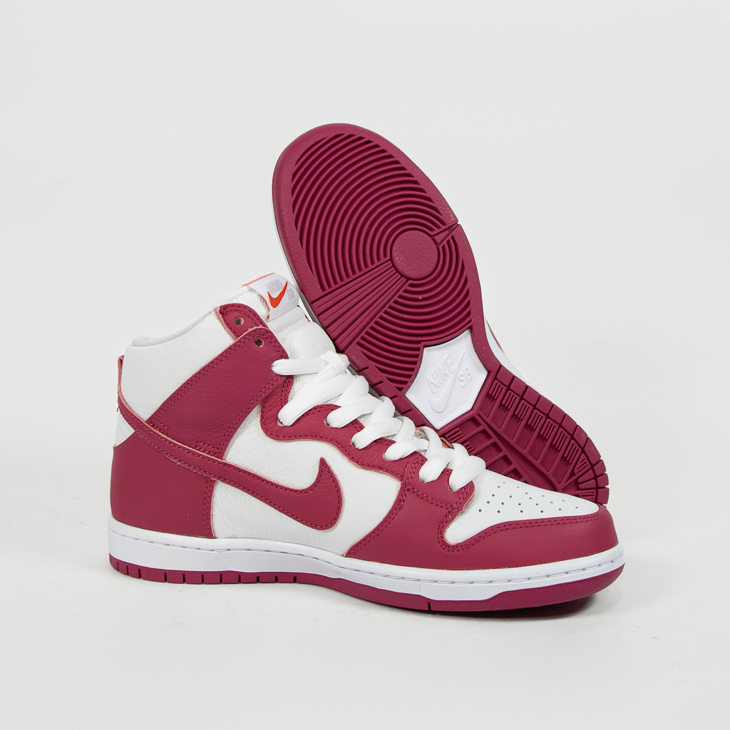 Nike SB Orange Label White And Sweet Beet Dunk High Pro Shoes