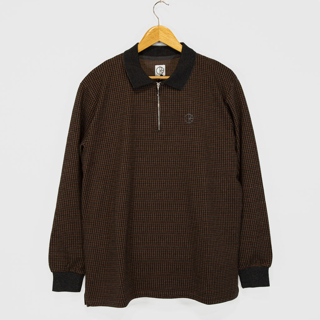 Polar Skate Co. - Jacques Longsleeve Polo Shirt - Grey Brown