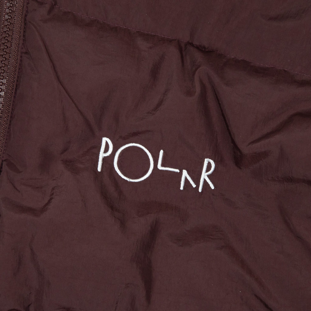 Polar Skate Co. Pocket Puffer Bordeaux Red Jacket Embroidery