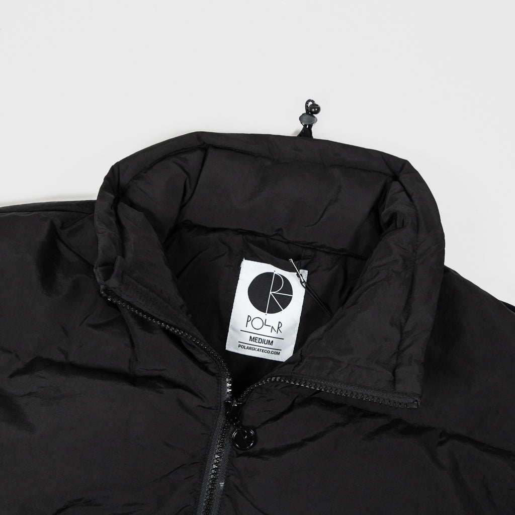 Polar Skate Co. Black Pocket Puffer Jacket Collar