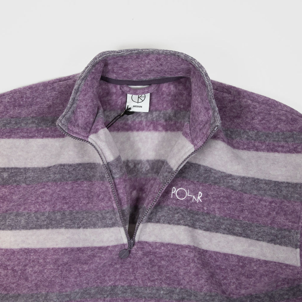 Polar Skate Co. Purple Stripe Fleece Pullover Collar