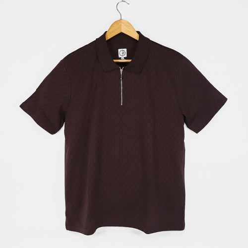 Polar Skate Co. - Zip Polo Short Sleeve Shirt - Bordeaux