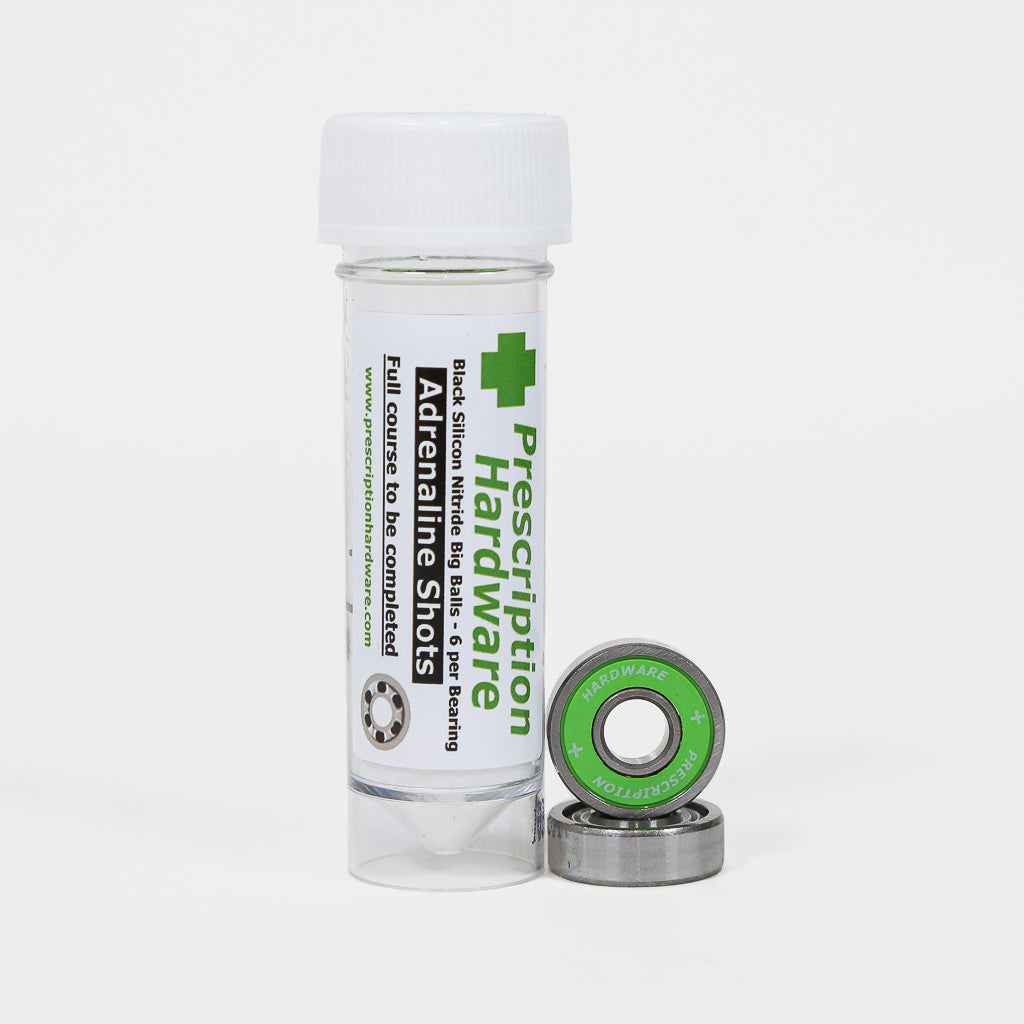 Prescription Hardware - Adrenaline Shots Skateboard Bearings (Green Shields)