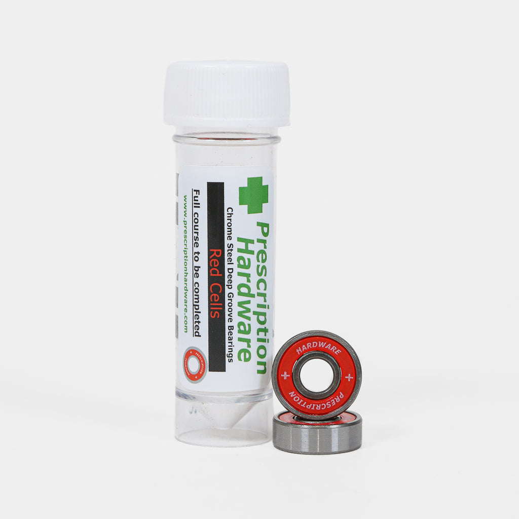 Prescription Hardware Red Cells Skateboard Bearings (Red Shields