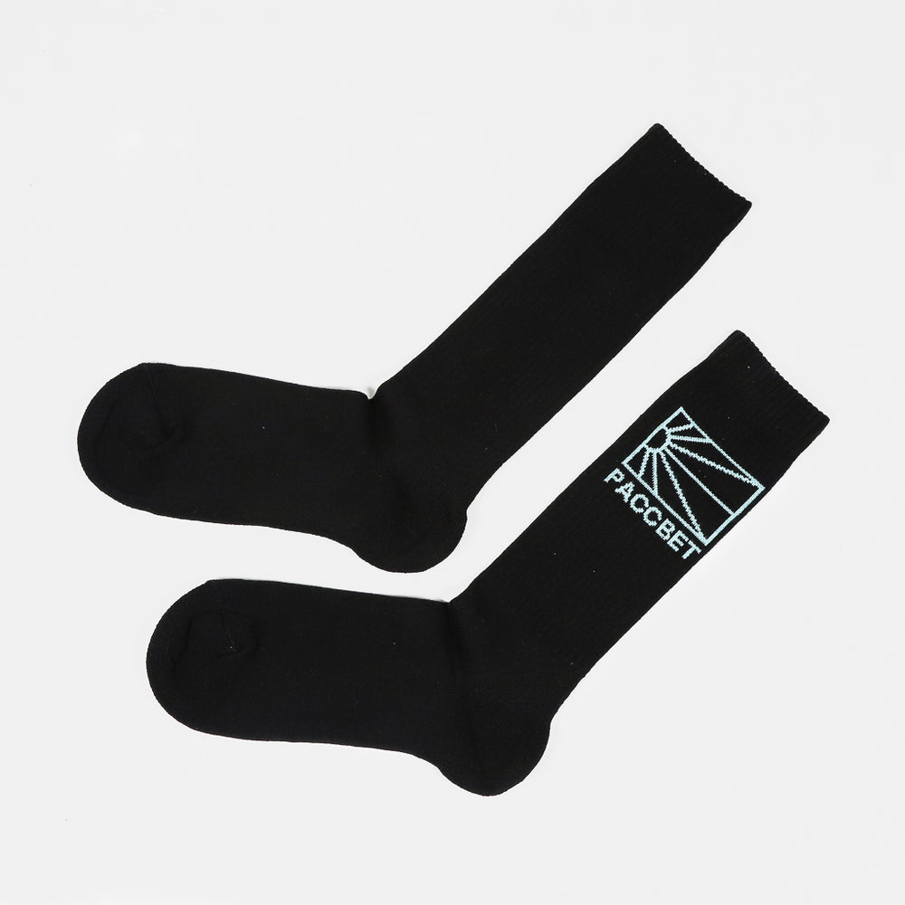 Rassvet Black And Mint Logo Knit Socks