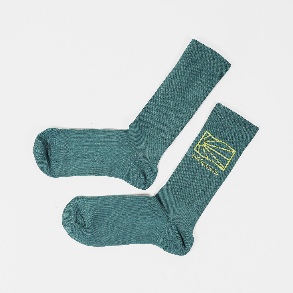 Rassvet Turquoise Logo Knit Socks