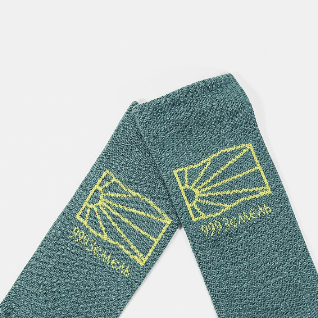 Rassvet Turquoise Logo Knit Socks Neck